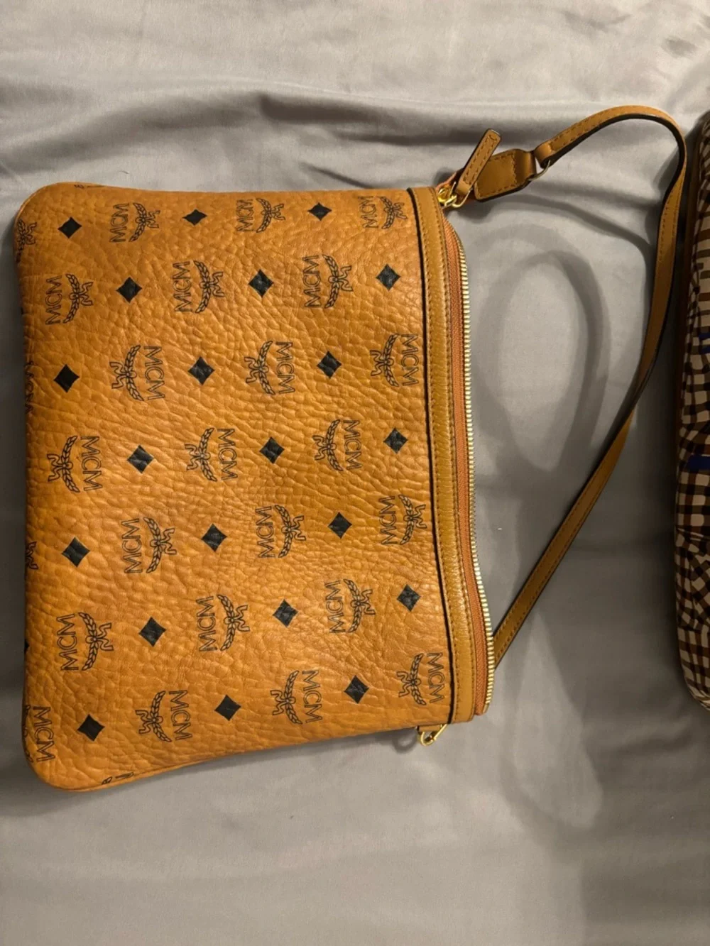 MCM Cognac Logo-Print Tote with Black Accents - Picture 5 of 8